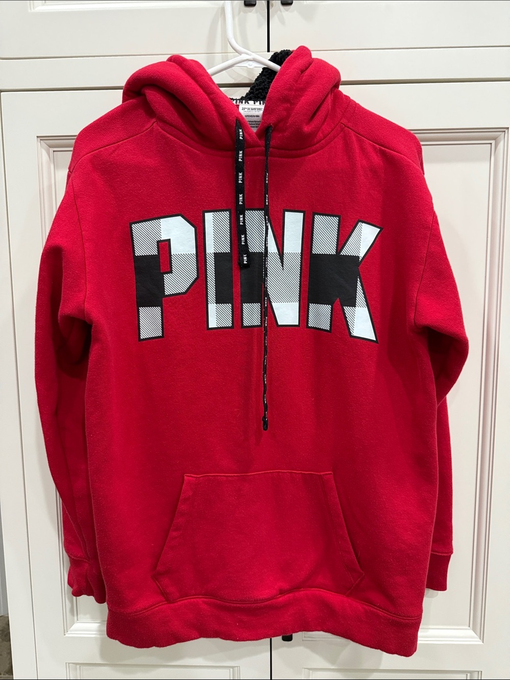 PINK Victoria’s Secret red hoodie. Size Small. PINK logo